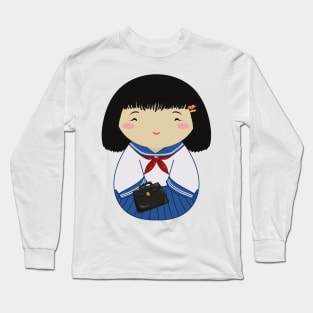 Kokeshi School Girl Long Sleeve T-Shirt